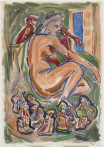 "Untitled (Seated Nude and Figurines)" 1985